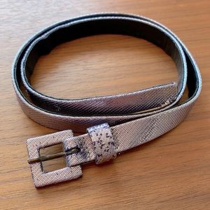 Carolina Herrera silver lame belt